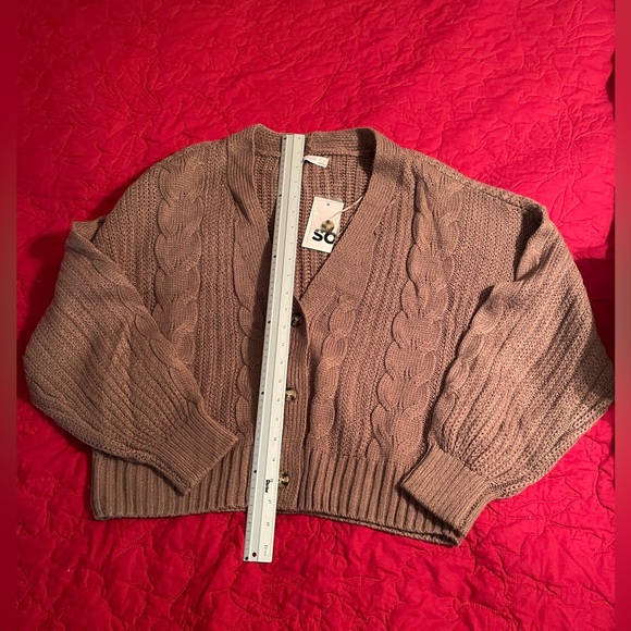 NWT SO BUTTON UP CARDIGAN 
JUNIORS LARGE - Picture 1 of 7